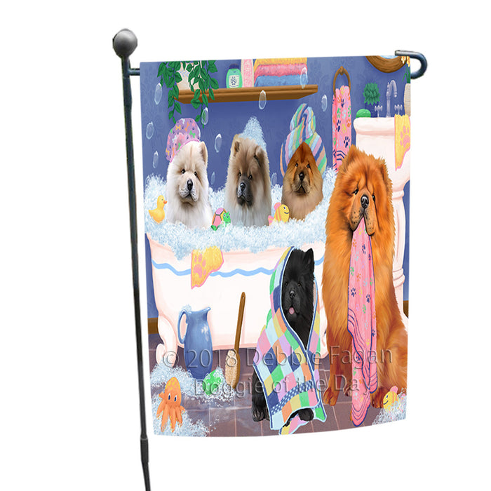 Rub A Dub Dogs In A Tub Chow Chows Dog Garden Flag GFLG57409