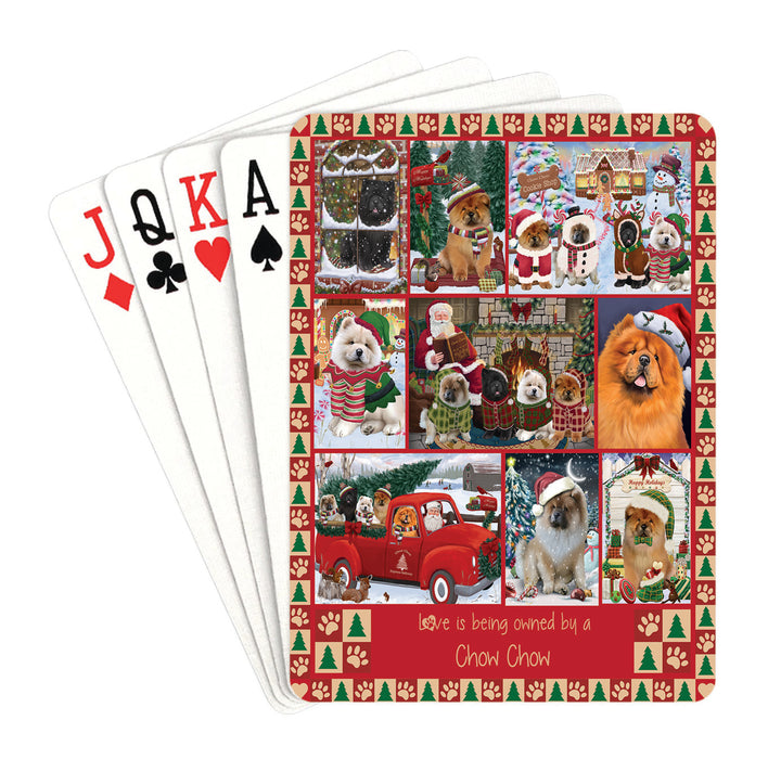 Love is Being Owned Christmas Chow Chow Dogs Playing Card Decks