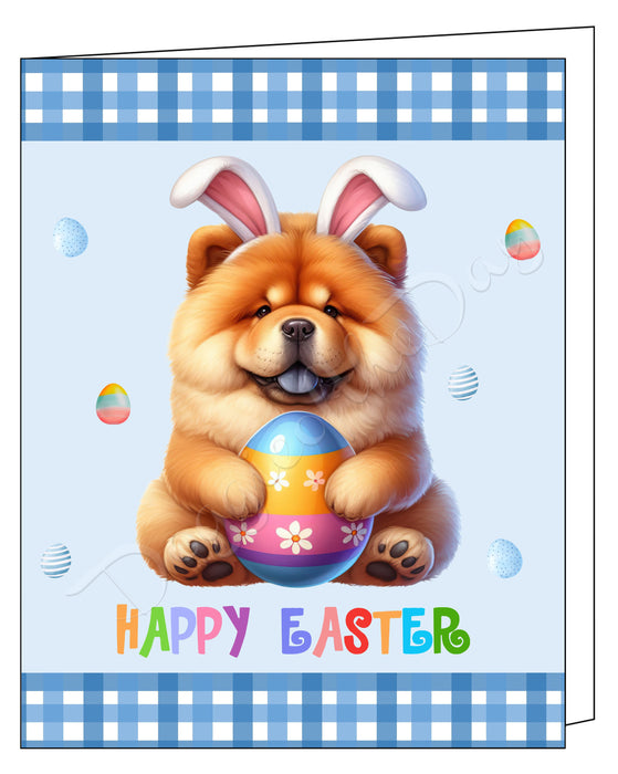 Chow Chow Dog Easter Day Greeting Cards and Note Cards with Envelope - Easter Invitation Card with Multi Design Pack