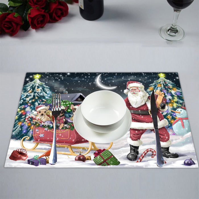 Santa Sled Dogs Christmas Happy Holidays Chihuahua Dogs Placemat