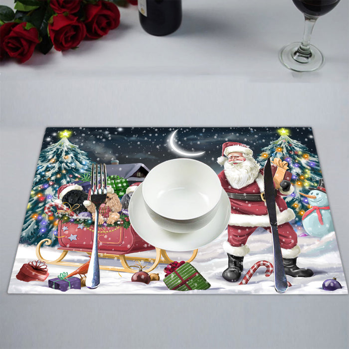 Santa Sled Dogs Christmas Happy Holidays Poodle Dogs Placemat
