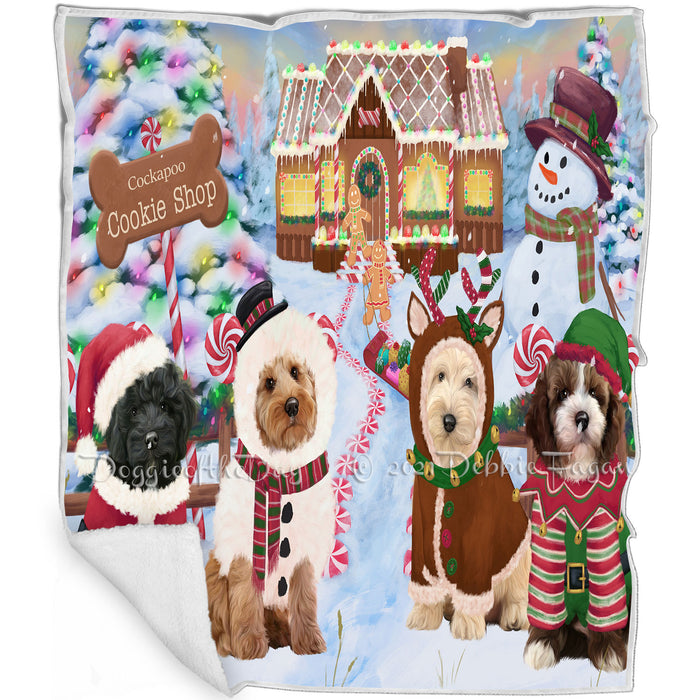 Holiday Gingerbread Cookie Shop Cockapoos Dog Blanket BLNKT126966