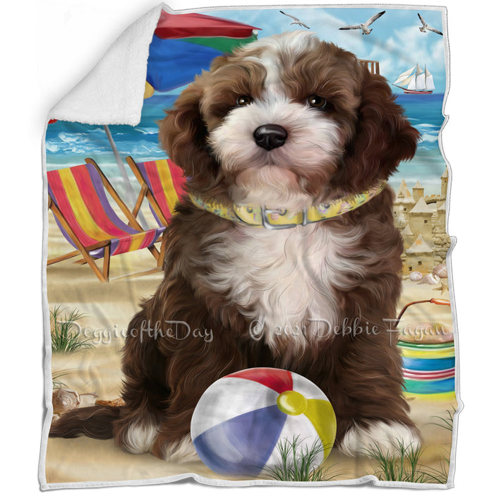 Pet Friendly Beach Cockapoo Dog Blanket BLNKT80778