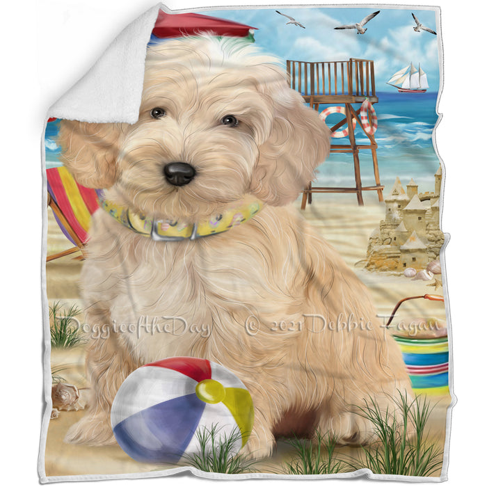 Pet Friendly Beach Cockapoo Dog Blanket BLNKT80787