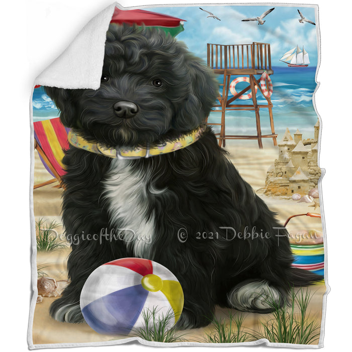 Pet Friendly Beach Cockapoo Dog Blanket BLNKT80796