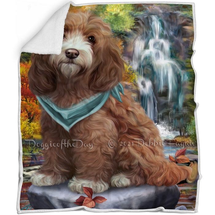 Scenic Waterfall Cockapoo Dog Blanket BLNKT83541