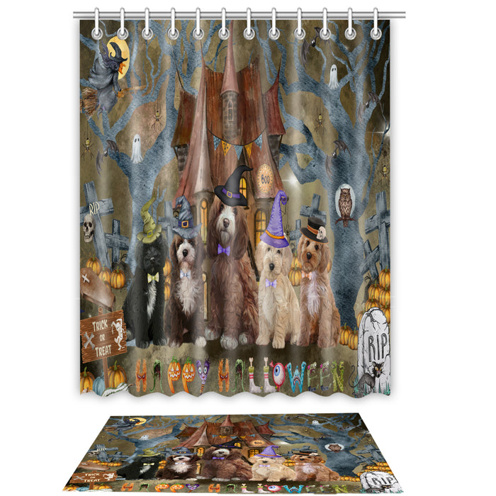 Cockapoo Shower Curtain & Bath Mat Set, Bathroom Decor Curtains with hooks and Rug, Explore a Variety of Designs, Personalized, Custom, Dog Lover's Gifts