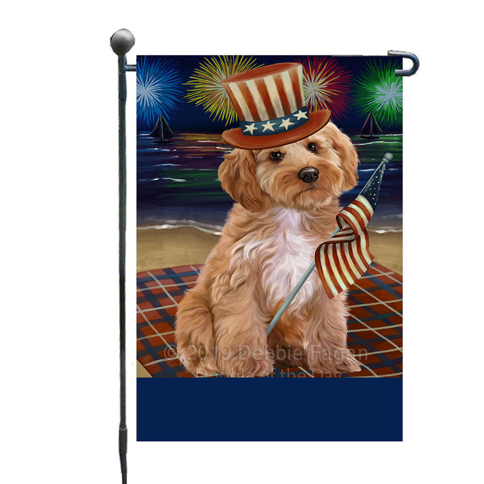 Personalized 4th of July Firework Cockapoo Dog Custom Garden Flags GFLG-DOTD-A57878