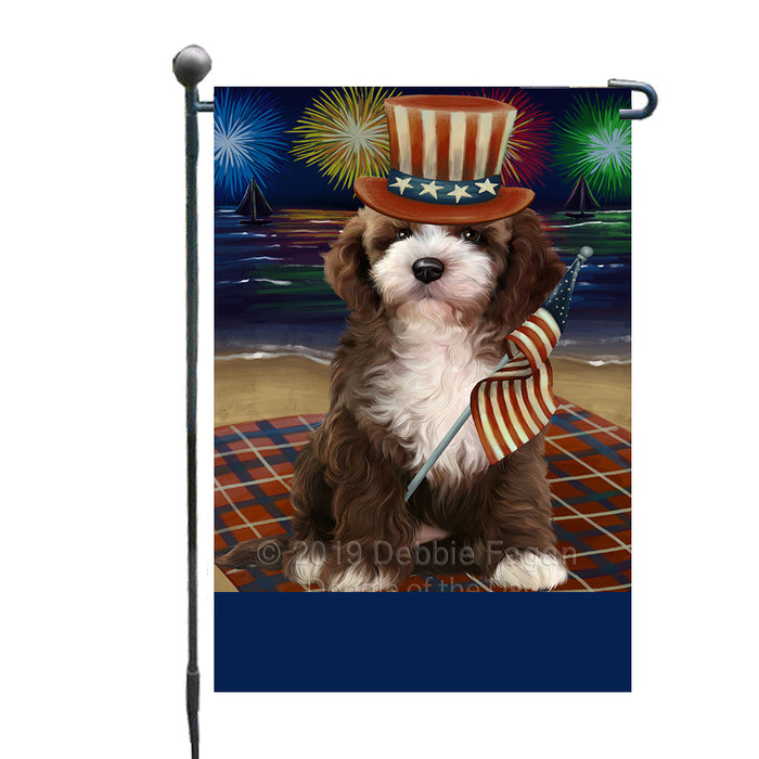Personalized 4th of July Firework Cockapoo Dog Custom Garden Flags GFLG-DOTD-A57879
