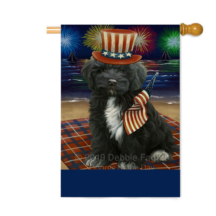 Personalized 4th of July Firework Cockapoo Dog Custom House Flag FLG-DOTD-A57936