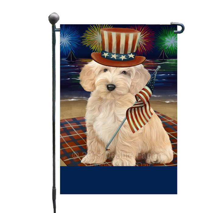 Personalized 4th of July Firework Cockapoo Dog Custom Garden Flags GFLG-DOTD-A57881