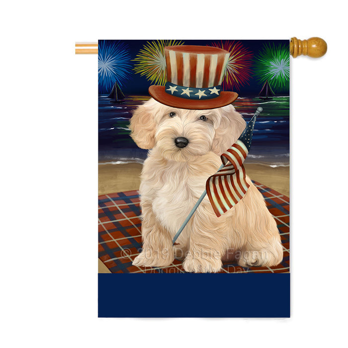 Personalized 4th of July Firework Cockapoo Dog Custom House Flag FLG-DOTD-A57937