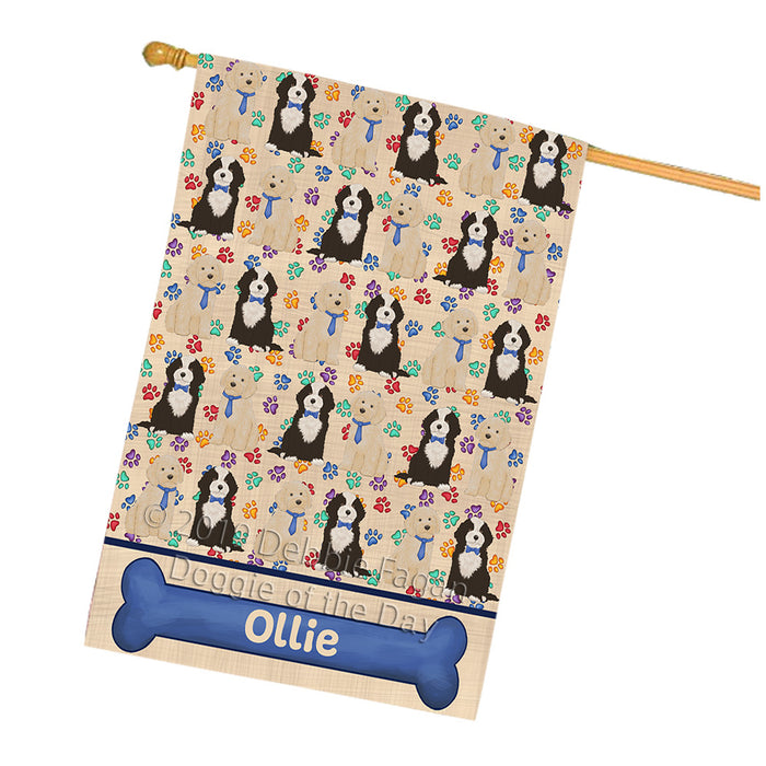 Rainbow Paw Print Cockapoo Dogs House Flag FLG65300