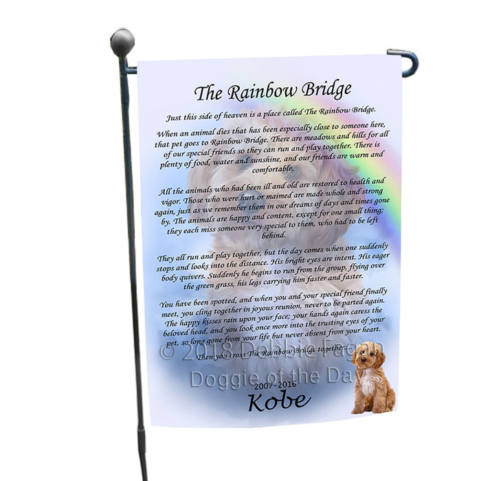 Rainbow Bridge Cockapoo Dog Garden Flag GFLG56149