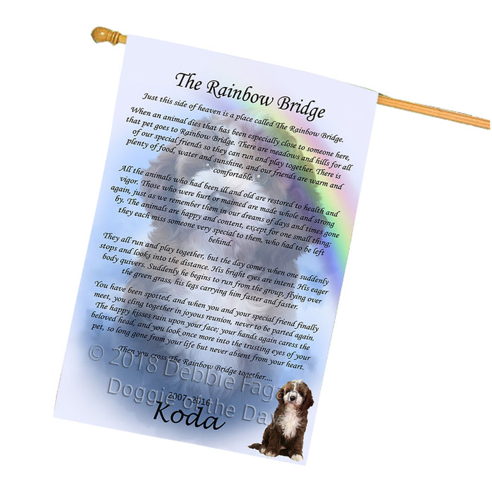 Rainbow Bridge Cockapoo Dog House Flag FLG56288