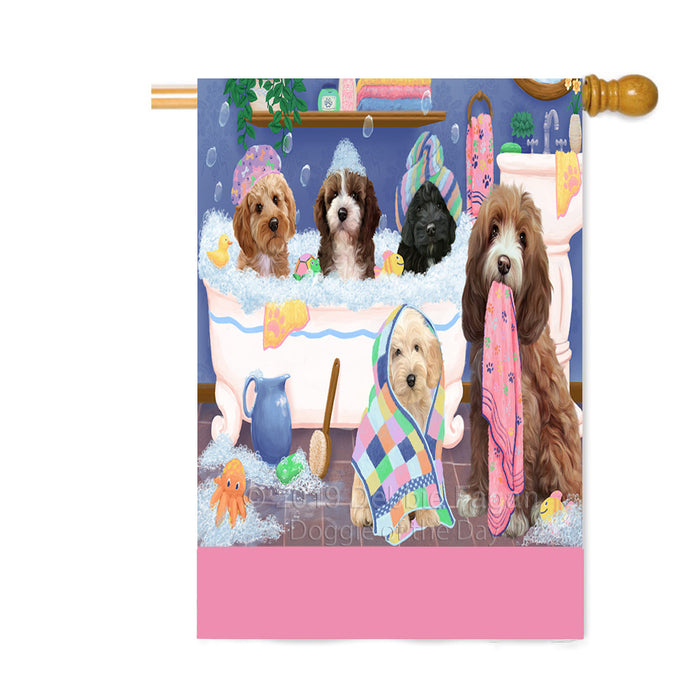 Personalized Rub A Dub Dogs In A Tub Cockapoo Dogs Custom House Flag FLG64334
