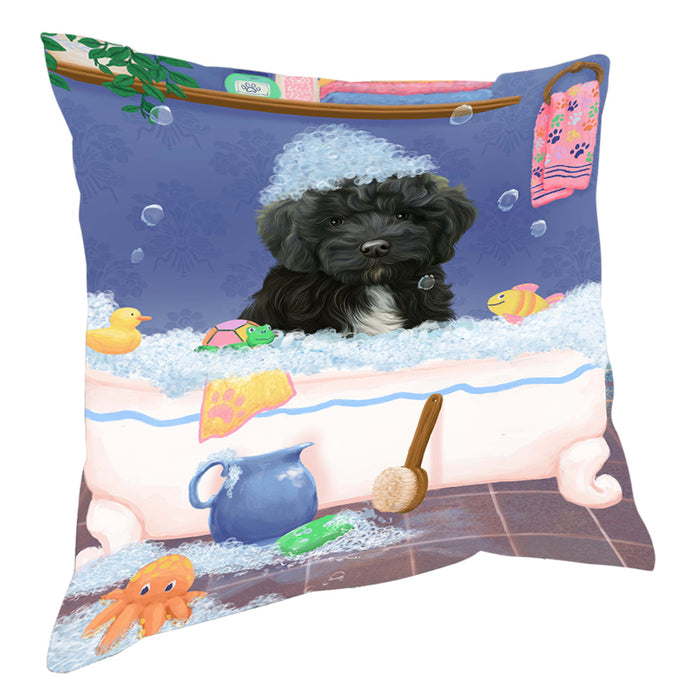 Rub A Dub Dog In A Tub Cockapoo Dog Pillow with Top Quality High-Resolution Images - Ultra Soft Pet Pillows for Sleeping - Reversible & Comfort - Ideal Gift for Dog Lover - Cushion for Sofa Couch Bed - 100% Polyester, PILA90505