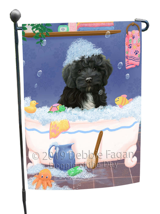 Rub A Dub Dog In A Tub Cockapoo Dog Garden Flag GFLG66206