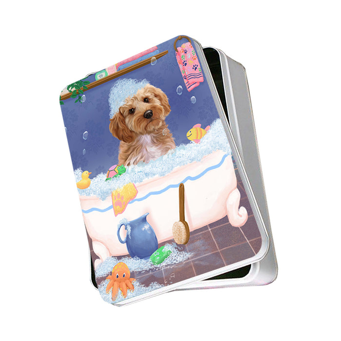 Rub A Dub Dog In A Tub Cockapoo Dog Photo Storage Tin PITN57294