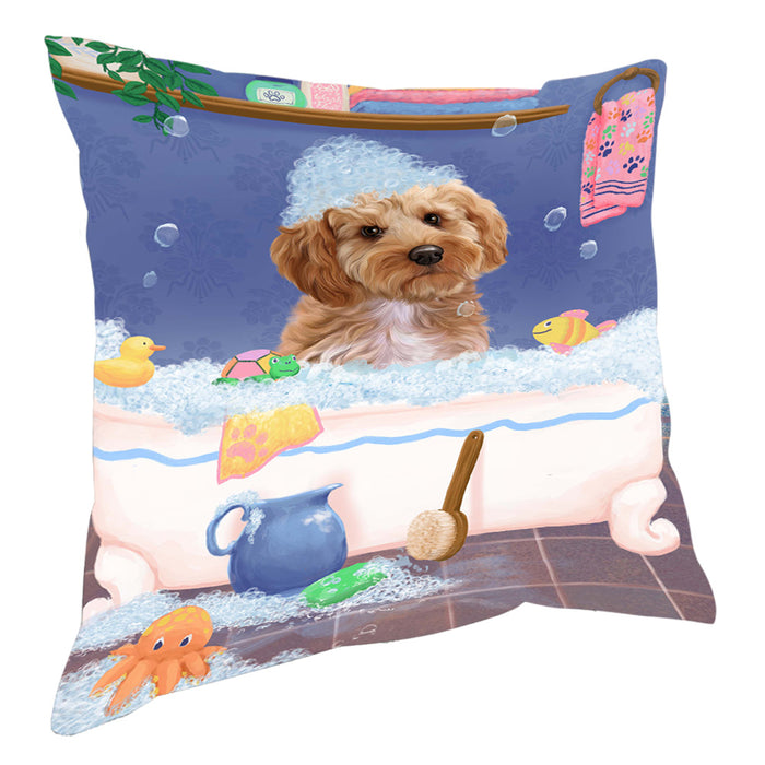 Rub A Dub Dog In A Tub Cockapoo Dog Pillow with Top Quality High-Resolution Images - Ultra Soft Pet Pillows for Sleeping - Reversible & Comfort - Ideal Gift for Dog Lover - Cushion for Sofa Couch Bed - 100% Polyester, PILA90508