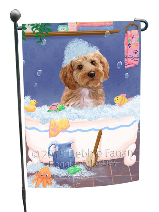Rub A Dub Dog In A Tub Cockapoo Dog Garden Flag GFLG66207