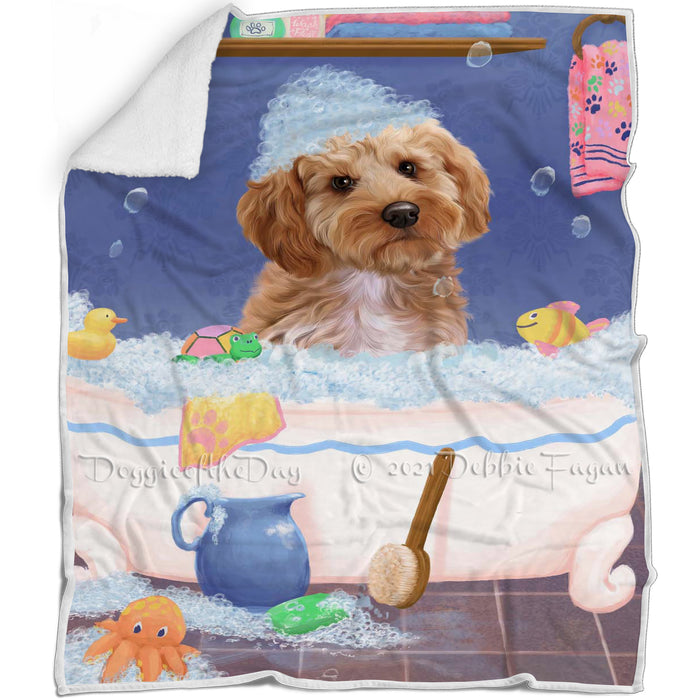 Rub A Dub Dog In A Tub Cockapoo Dog Blanket BLNKT143051