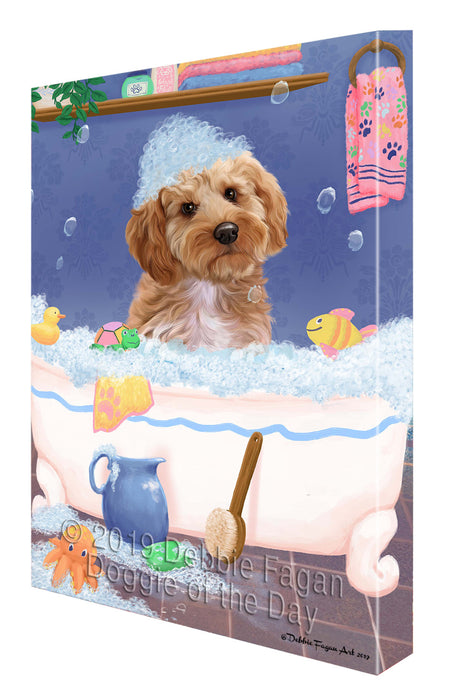 Rub A Dub Dog In A Tub Cockapoo Dog Canvas Print Wall Art Décor CVS142667