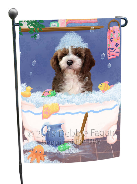 Rub A Dub Dog In A Tub Cockapoo Dog Garden Flag GFLG66208