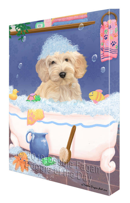 Rub A Dub Dog In A Tub Cockapoo Dog Canvas Print Wall Art Décor CVS142685