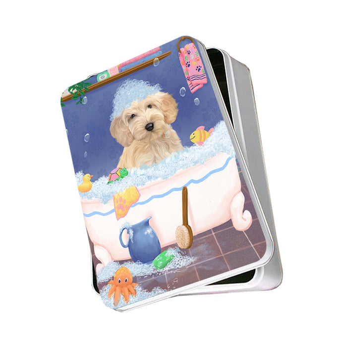 Rub A Dub Dog In A Tub Cockapoo Dog Photo Storage Tin PITN57296