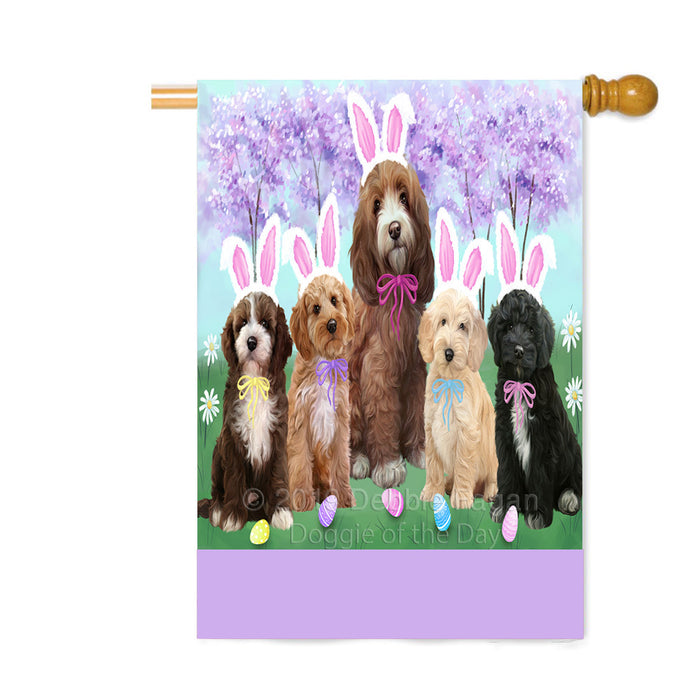 Personalized Easter Holiday Cockapoo Dogs Custom House Flag FLG-DOTD-A58888