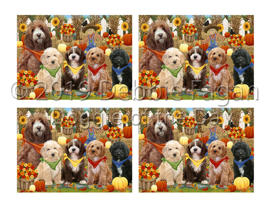 Fall Festive Harvest Time Gathering Cockapoo Dogs Placemat