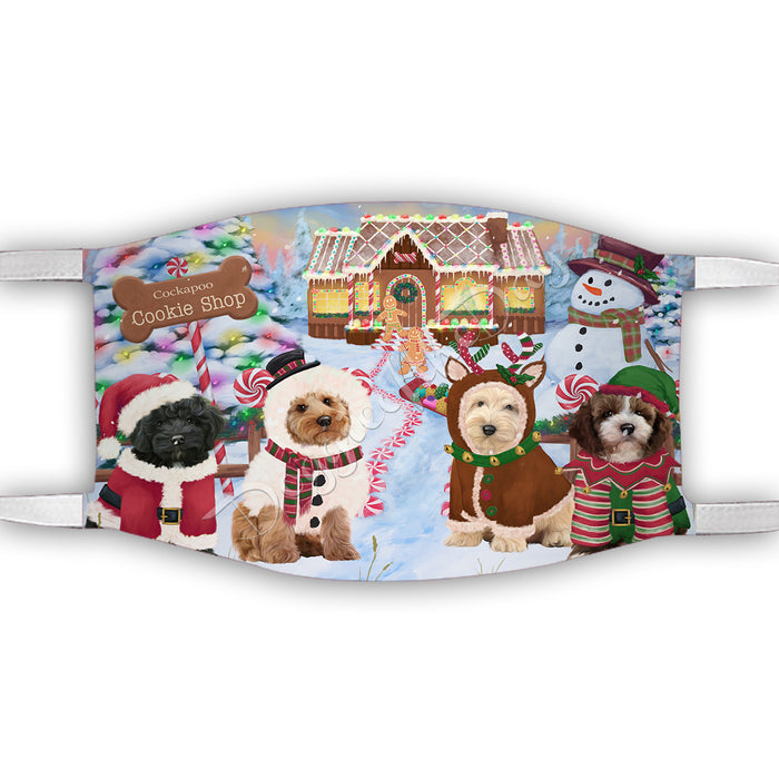 Holiday Gingerbread Cookie Cockapoo Dogs Shop Face Mask FM48887