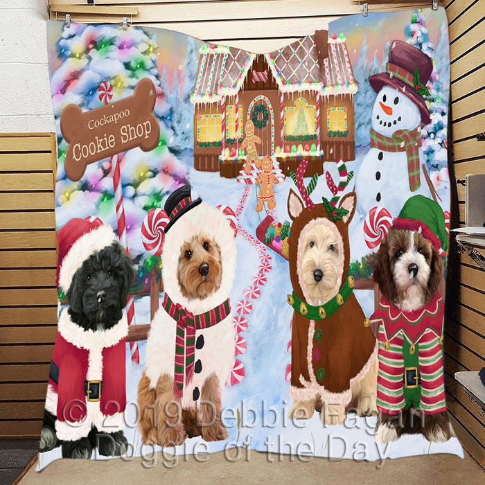 Holiday Gingerbread Cookie Cockapoo Dogs Quilt