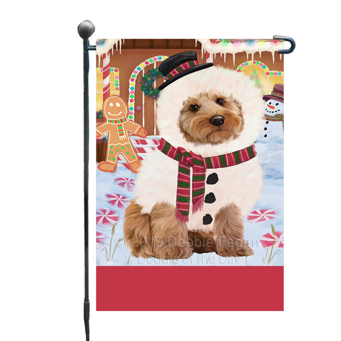 Personalized Gingerbread Candyfest Cockapoo Dog Custom Garden Flag GFLG64017