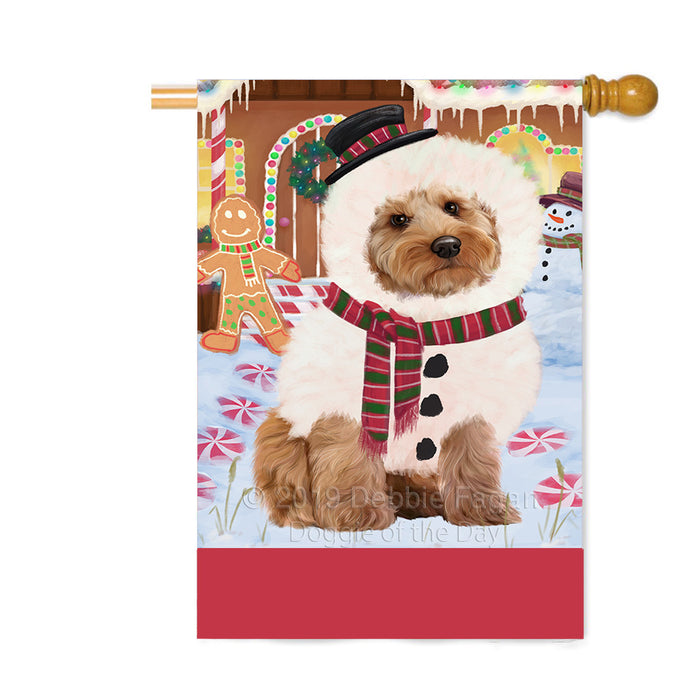 Personalized Gingerbread Candyfest Cockapoo Dog Custom House Flag FLG63800