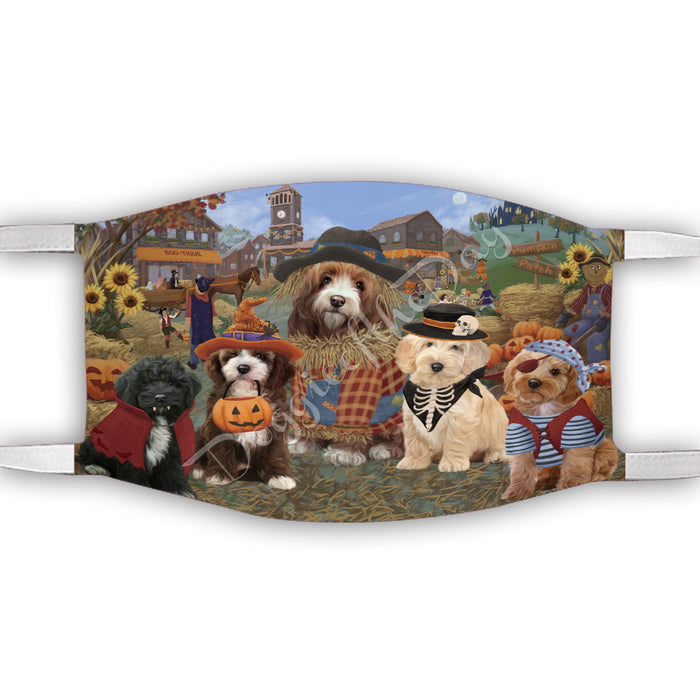 Halloween 'Round Town Cockapoo Dogs Face Mask FM49946