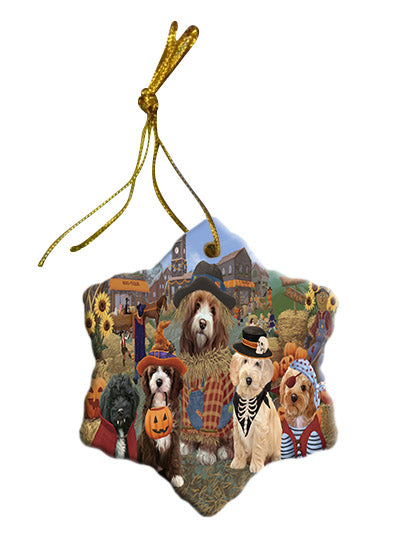 Halloween 'Round Town Cockapoo Dogs Star Porcelain Ornament SPOR57490