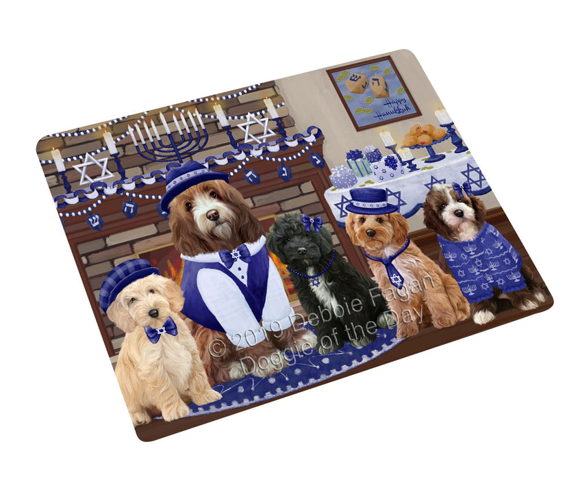 Happy Hanukkah Family and Happy Hanukkah Both Cockapoo Dogs Magnet MAG77635 (Small 5.5" x 4.25")