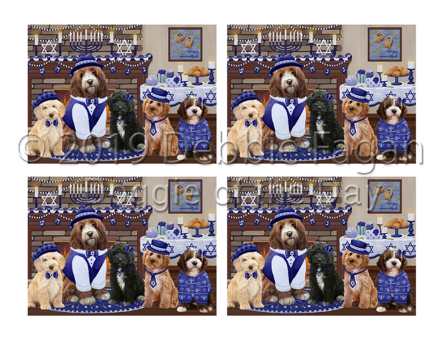 Happy Hanukkah Family Cockapoo Dogs Placemat