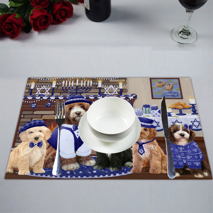 Happy Hanukkah Family Cockapoo Dogs Placemat