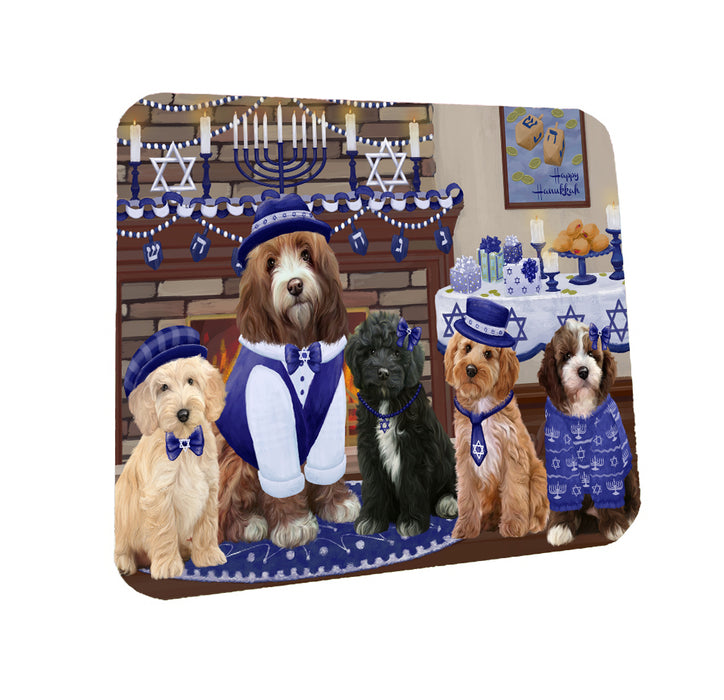 Happy Hanukkah Family Cockapoo Dogs Coasters Set of 4 CSTA57568