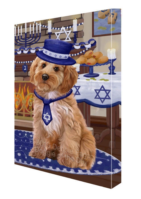 Happy Hanukkah Family and Happy Hanukkah Both Cockapoo Dog Canvas Print Wall Art Décor CVS140597