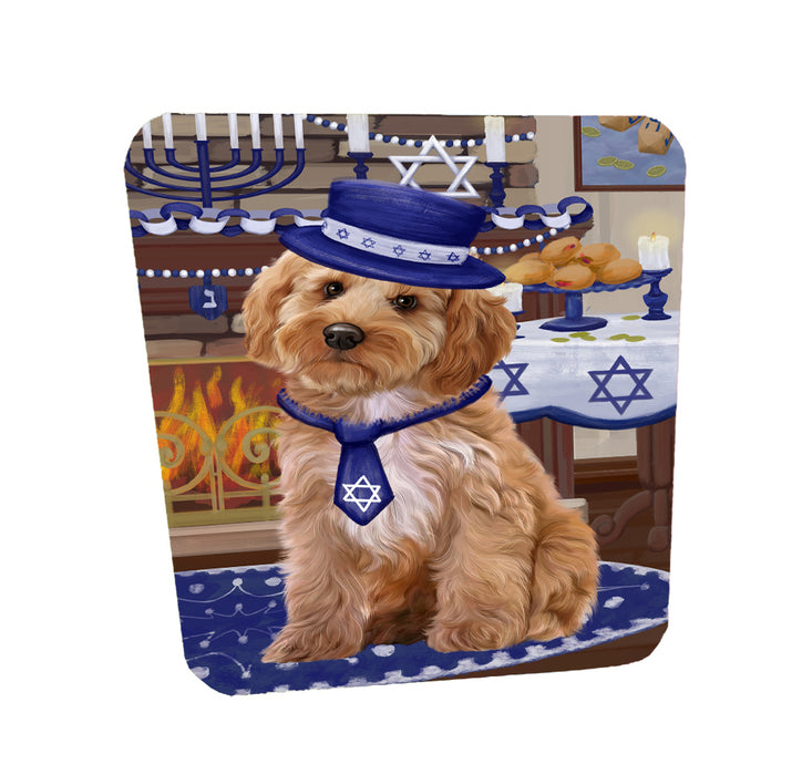 Happy Hanukkah Family Chow Chow Dogs Coasters Set of 4 CSTA57623