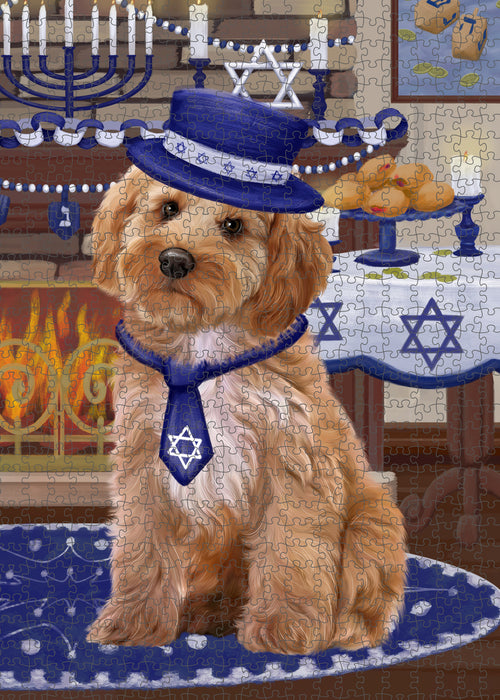 Happy Hanukkah Family and Happy Hanukkah Both Cockapoo Dog Puzzle with Photo Tin PUZL96980