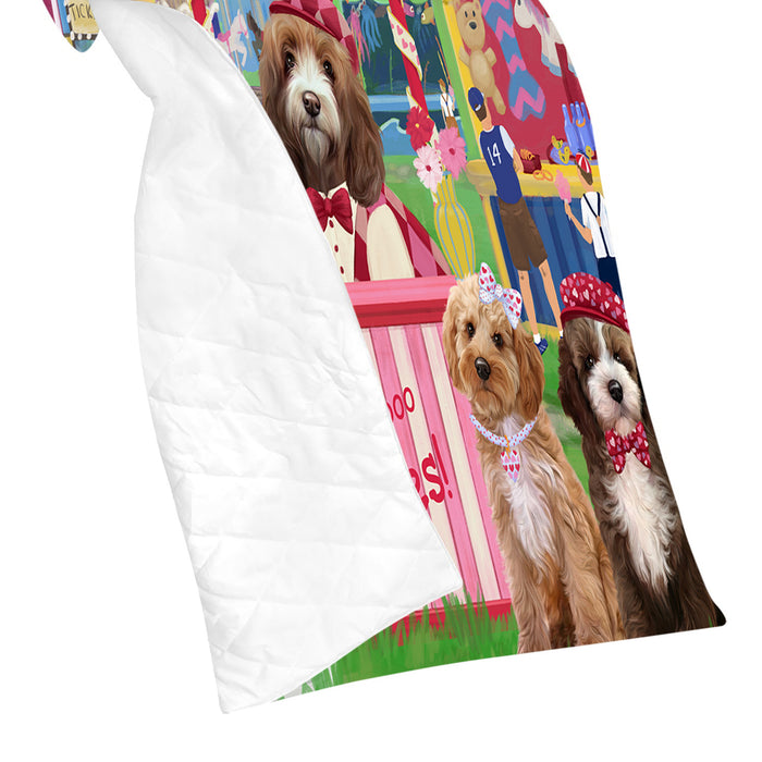 Carnival Kissing Booth Cockapoo Dogs Quilt