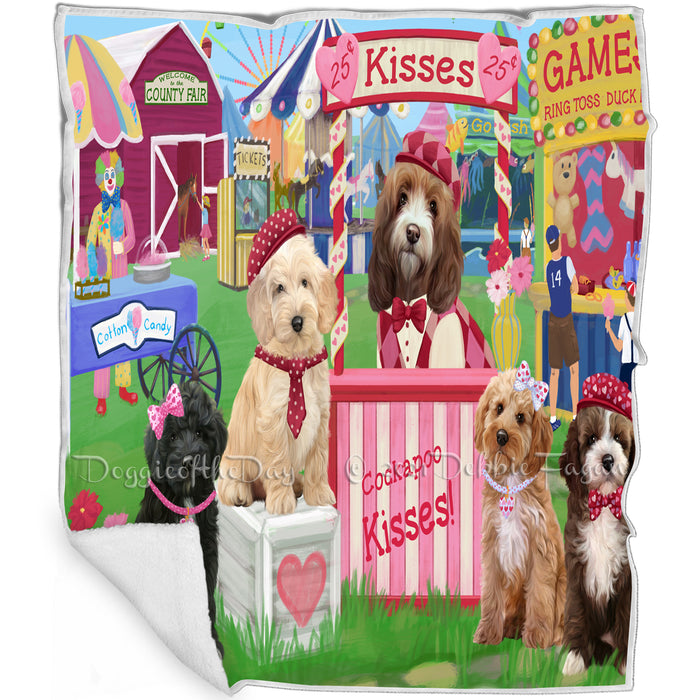Carnival Kissing Booth Cockapoos Dog Blanket BLNKT121881