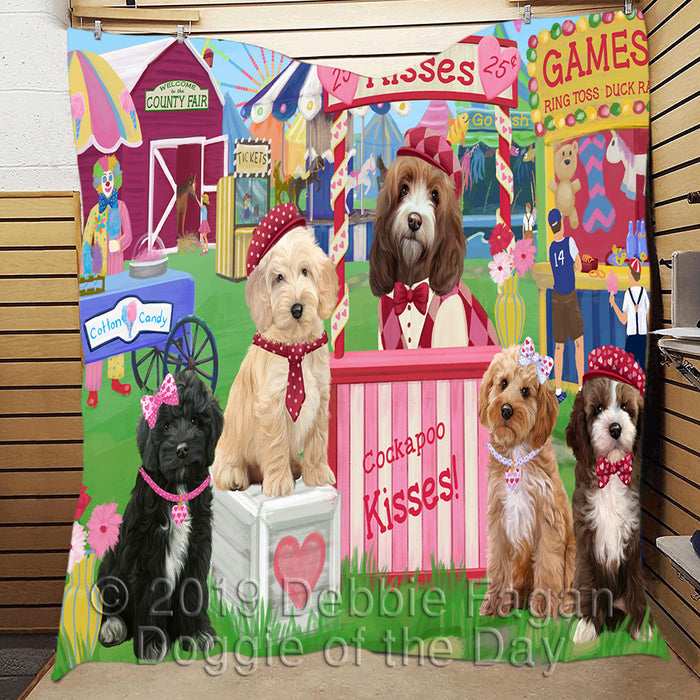 Carnival Kissing Booth Cockapoo Dogs Quilt