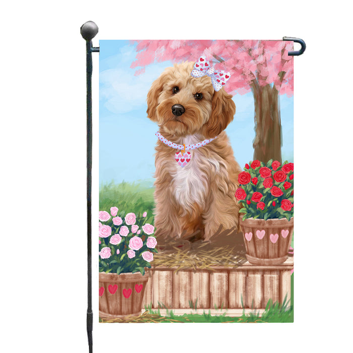 Personalized Rosie 25 Cent Kisses Cockapoo Dog Custom Garden Flag GFLG64695