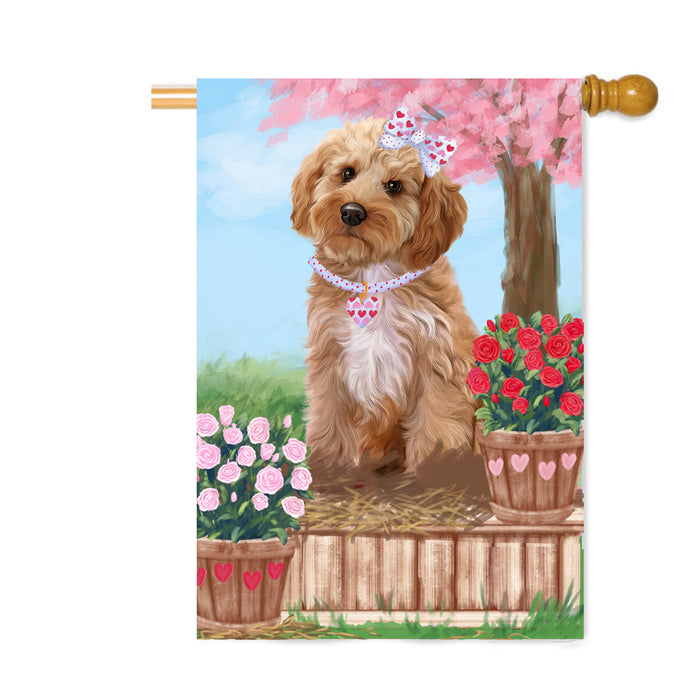 Personalized Rosie 25 Cent Kisses Cockapoo Dog Custom House Flag FLG64843
